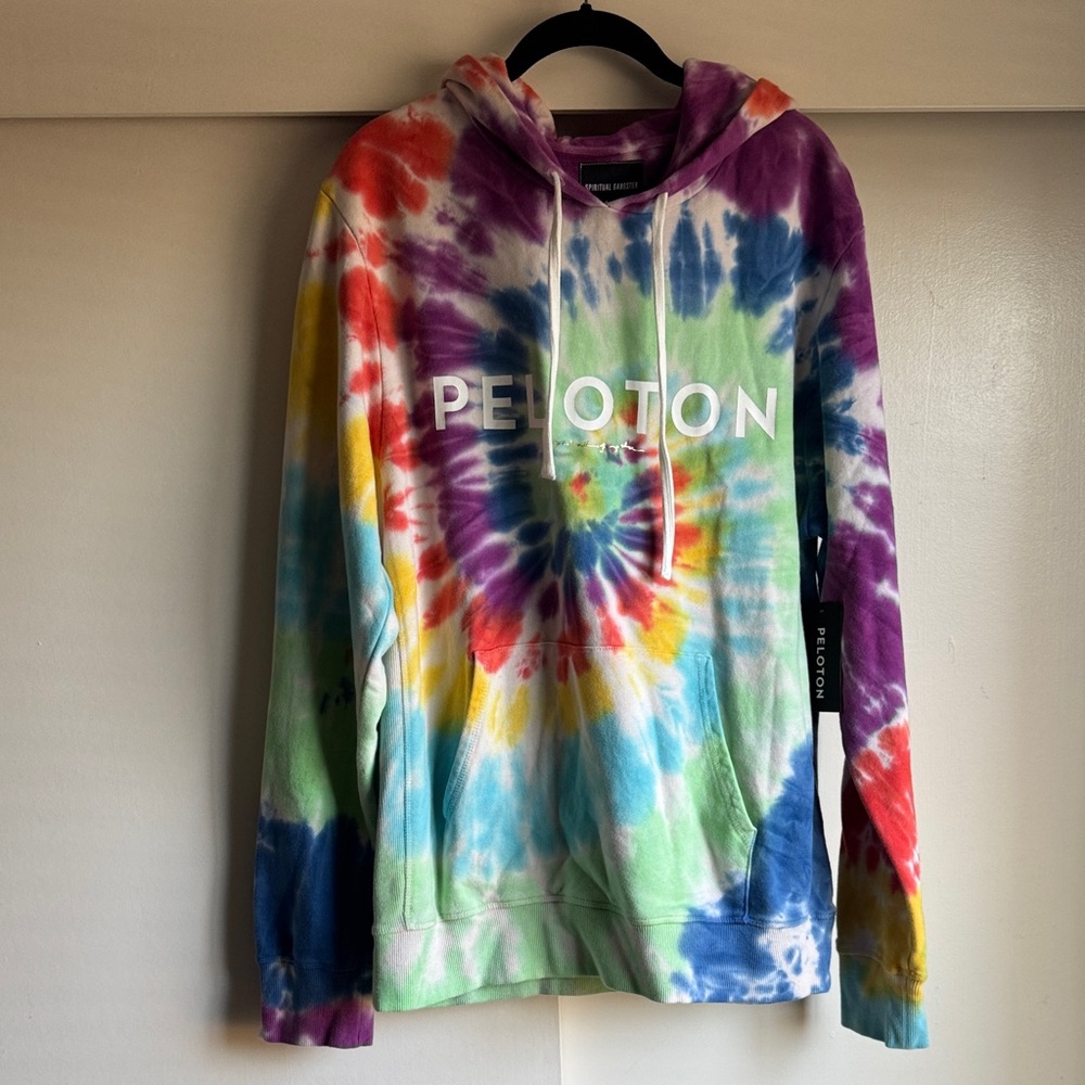 Spiritual Gangster Peloton Rainbow Tie-Dye Hoodie size Large